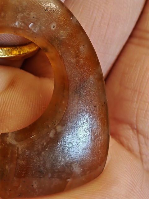 古玩玉器老瑪瑙玨真品鑒賞圖