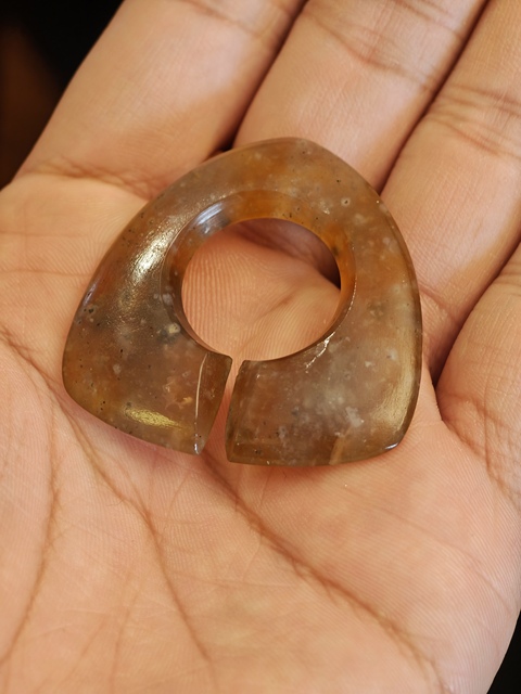 古玩玉器老瑪瑙玨真品鑒賞圖