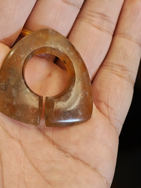 古玩玉器老瑪瑙玨真品鑒賞圖