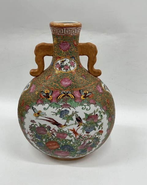 古玩陶瓷廣彩瓶真品鑒賞圖