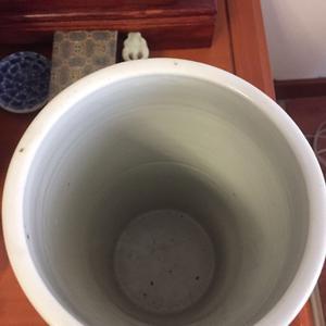 古玩陶瓷油粉彩人物紋帽筒，模糊、偏老真品鑒賞圖