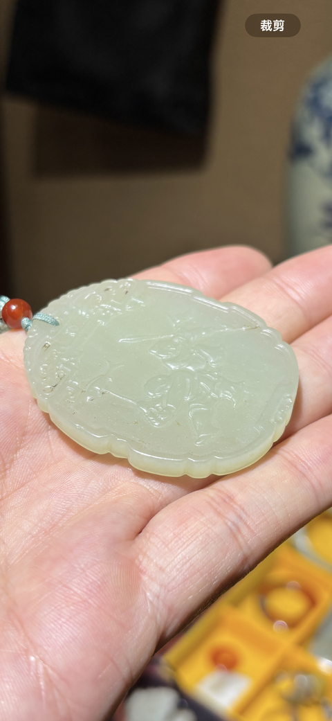 古玩玉器和田玉雕“平升三級”牌真品鑒賞圖