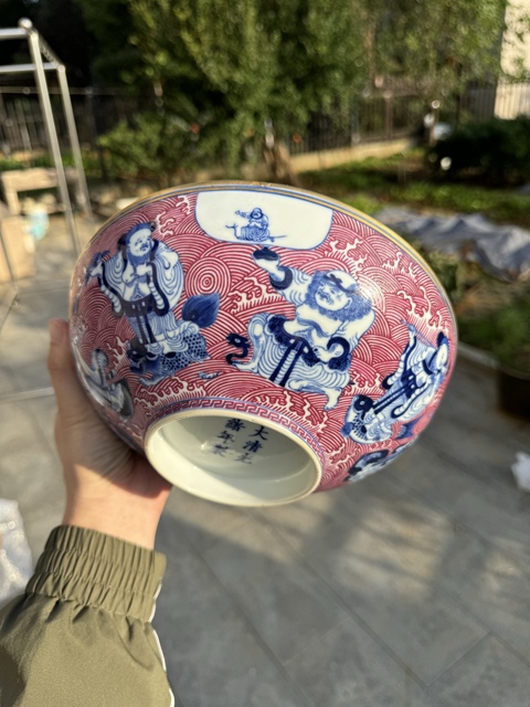 古玩陶瓷清光緒 青花八仙碗真品鑒賞圖