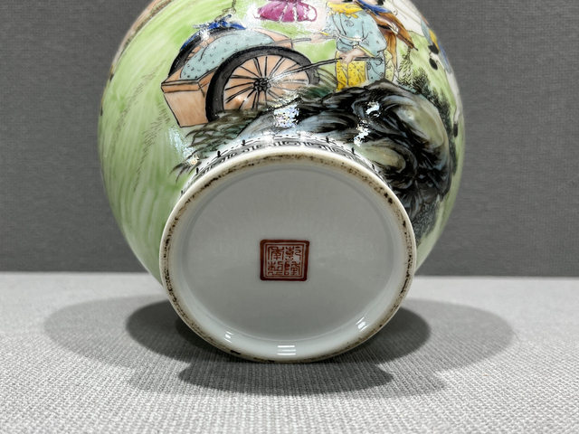 古玩陶瓷民國·粉彩水滸傳人物故事紋詩文罐真品鑒賞圖