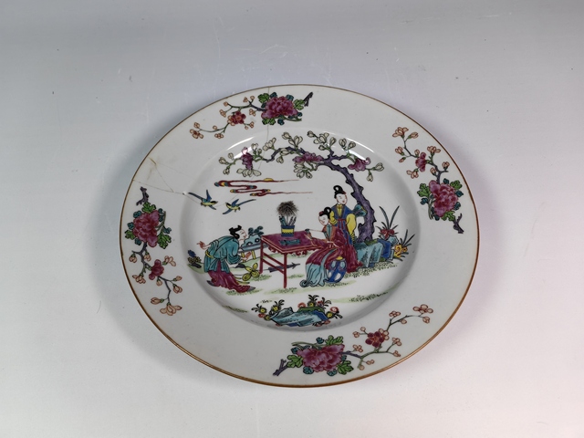 古玩陶瓷雍正人物故事紋粉彩賞盤(pán)真品鑒賞圖