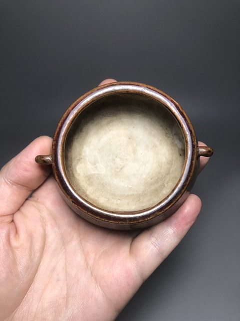 古玩陶瓷德化窯紫金釉清供真品鑒賞圖