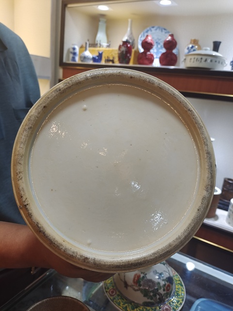 古玩陶瓷五彩洞石牡丹花鳥紋將軍罐真品鑒賞圖