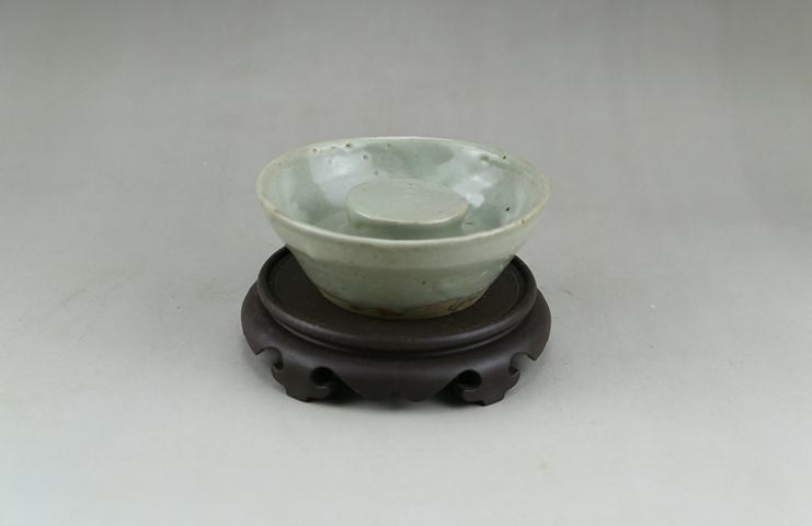 古玩陶瓷精品:明代龍泉窯青瓷圓柱水洗（罕見文房器）拍賣，當前價格191元