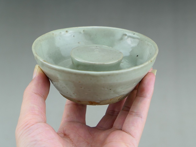 古玩陶瓷精品:明代龍泉窯青瓷圓柱水洗（罕見文房器）拍賣，當前價格191元