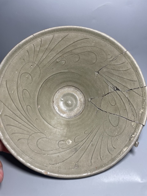 古玩陶瓷耀州窯劃花大碗標本拍賣，當前價格2000元