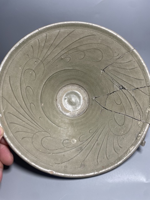 古玩陶瓷耀州窯劃花大碗標本拍賣，當前價格2000元