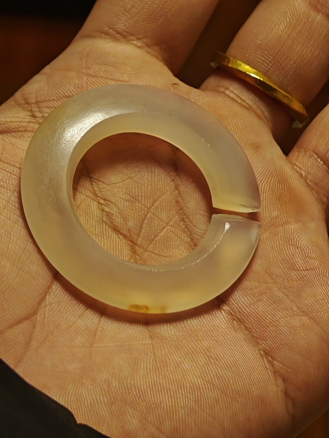 古玩玉器老瑪瑙玨真品鑒賞圖