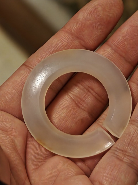 古玩玉器老瑪瑙玨真品鑒賞圖