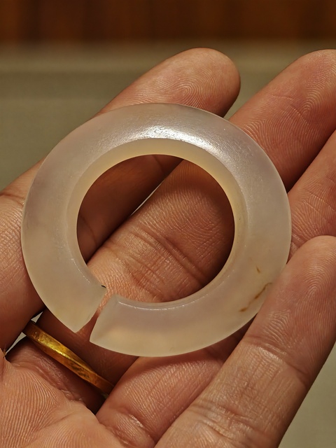 古玩玉器老瑪瑙玨真品鑒賞圖