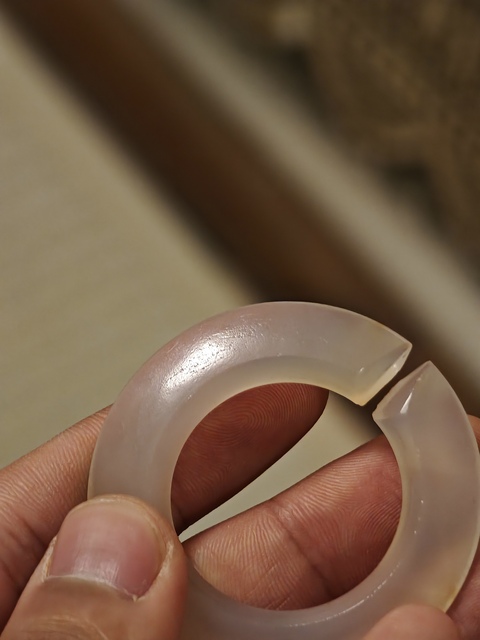 古玩玉器老瑪瑙玨真品鑒賞圖