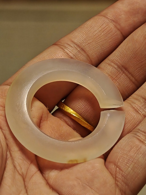 古玩玉器老瑪瑙玨真品鑒賞圖