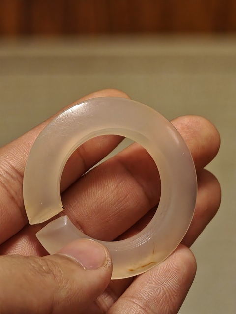 古玩玉器老瑪瑙玨真品鑒賞圖