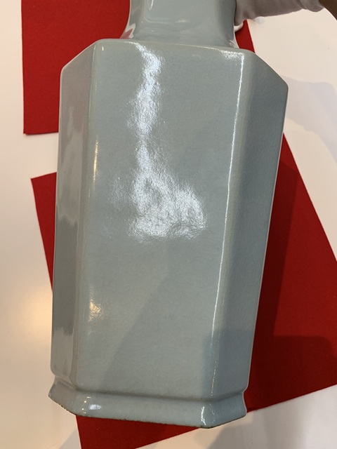 古玩陶瓷仿汝釉八方尊，平臺不允許估價真品鑒賞圖