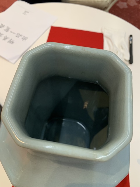 古玩陶瓷仿汝釉八方尊，平臺不允許估價真品鑒賞圖