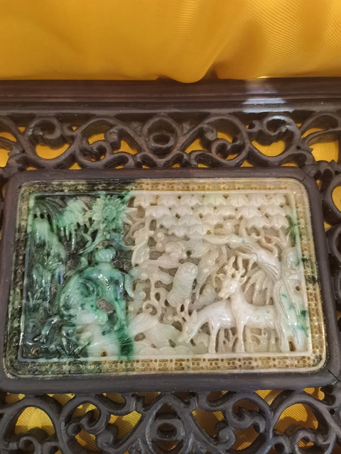 古玩雜項現(xiàn)代機雕玉屏桌面擺件真品鑒賞圖