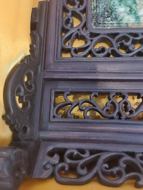 古玩雜項現(xiàn)代機雕玉屏桌面擺件真品鑒賞圖