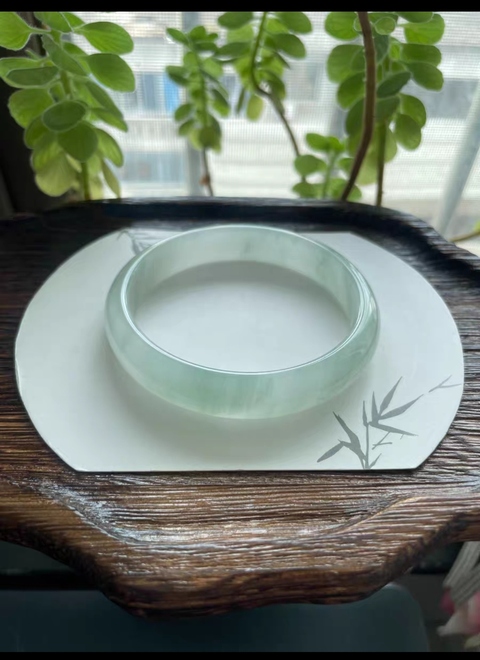 古玩玉器天山翠手鐲真品鑒賞圖