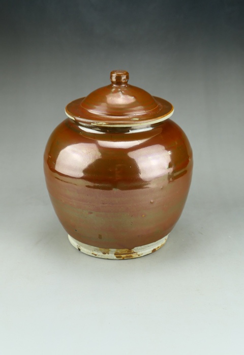 古玩陶瓷精品:明代定窯系紫金釉蓋罐(高級器型)拍賣,當前價格191元