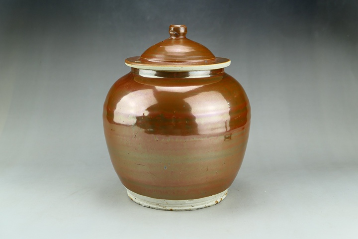 古玩陶瓷精品:明代定窯系紫金釉蓋罐(高級器型)拍賣,當前價格191元