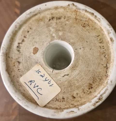 古玩陶瓷日本明治青花礬紅福祿壽紋高足杯真品鑒賞圖