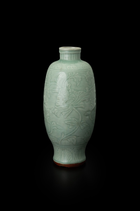 古玩陶瓷龍泉窯青釉瓶真品鑒賞圖