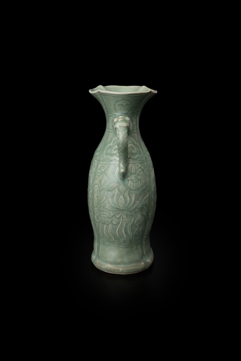 古玩陶瓷青釉雙耳瓶真品鑒賞圖