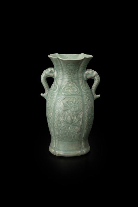 古玩陶瓷青釉雙耳瓶真品鑒賞圖