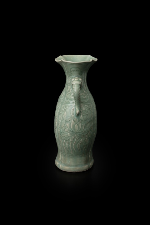 古玩陶瓷青釉雙耳瓶真品鑒賞圖