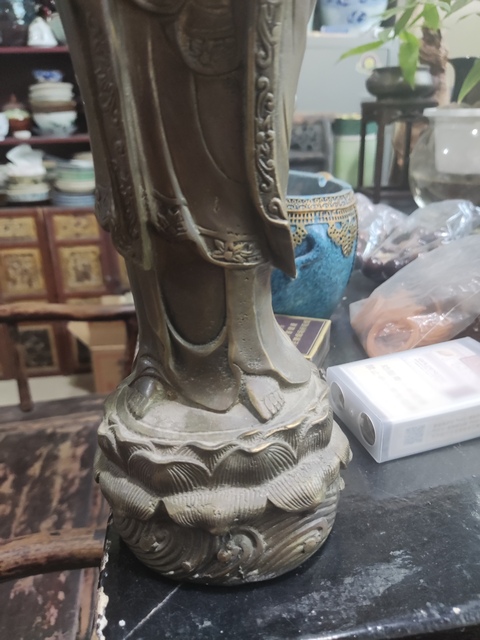 古玩銅器銅觀音真品鑒賞圖