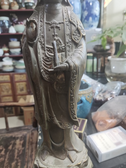 古玩銅器銅觀音真品鑒賞圖