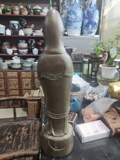 古玩銅器銅觀音真品鑒賞圖