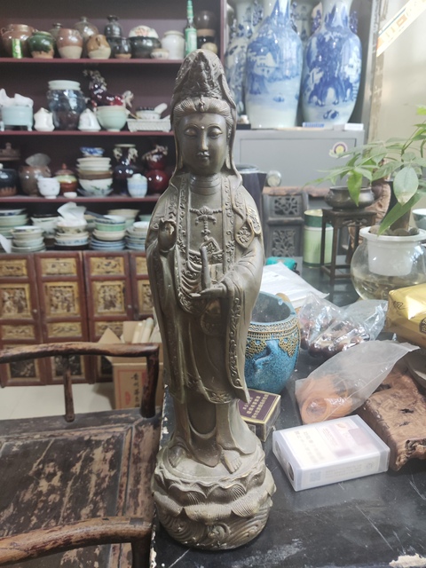 古玩銅器銅觀音真品鑒賞圖