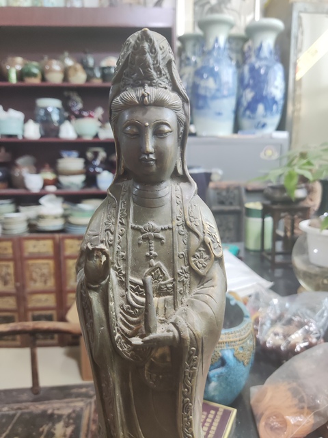 古玩銅器銅觀音真品鑒賞圖