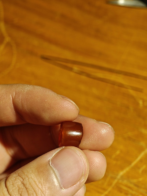 古玩玉器老瑪瑙剁珠真品鑒賞圖