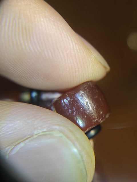 古玩玉器老瑪瑙剁珠真品鑒賞圖