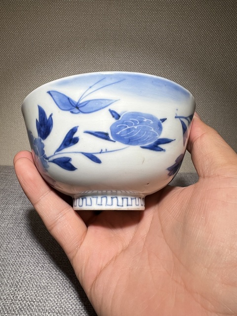 古玩陶瓷民國青花茶碗真品鑒賞圖