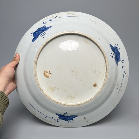 古玩陶瓷鶴紋青花盤真品鑒賞圖