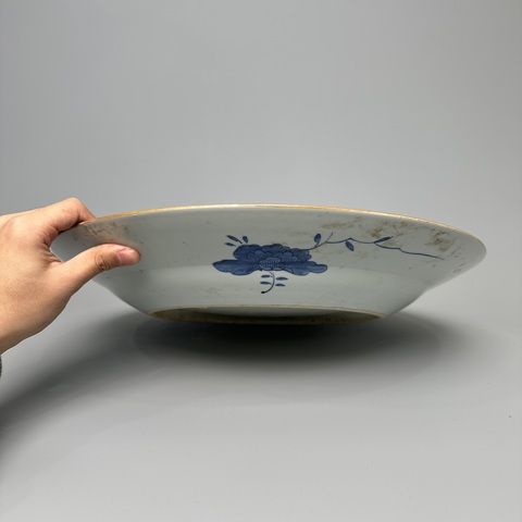 古玩陶瓷鶴紋青花盤真品鑒賞圖