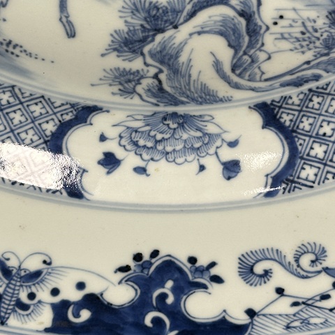 古玩陶瓷鶴紋青花盤真品鑒賞圖