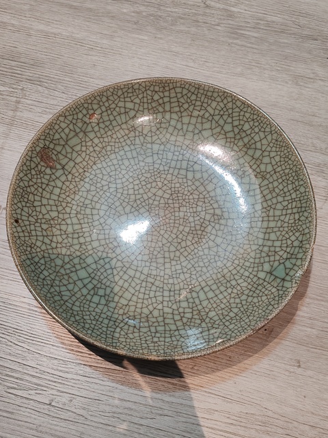 古玩陶瓷哥釉盤真品鑒賞圖