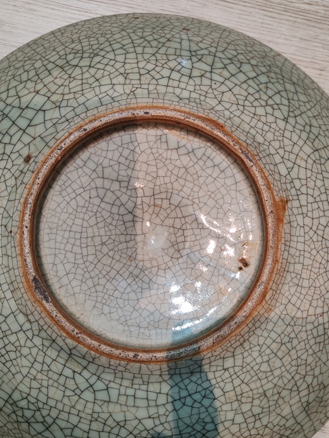 古玩陶瓷哥釉盤真品鑒賞圖