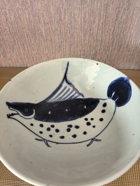 古玩陶瓷魚紋青花碗真品鑒賞圖