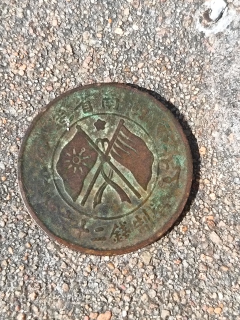 古玩錢幣湖南雙旗二十文銅元真品鑒賞圖