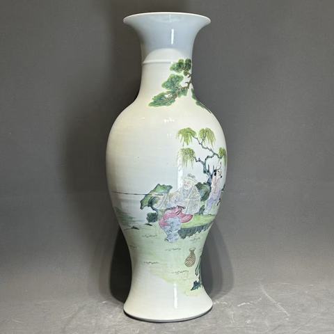 古玩陶瓷文王訪賢粉彩觀音瓶拍賣,當前價格12600元