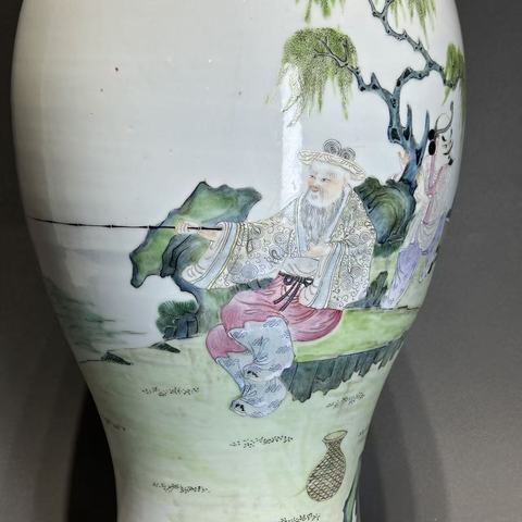古玩陶瓷文王訪賢粉彩觀音瓶拍賣,當前價格12600元